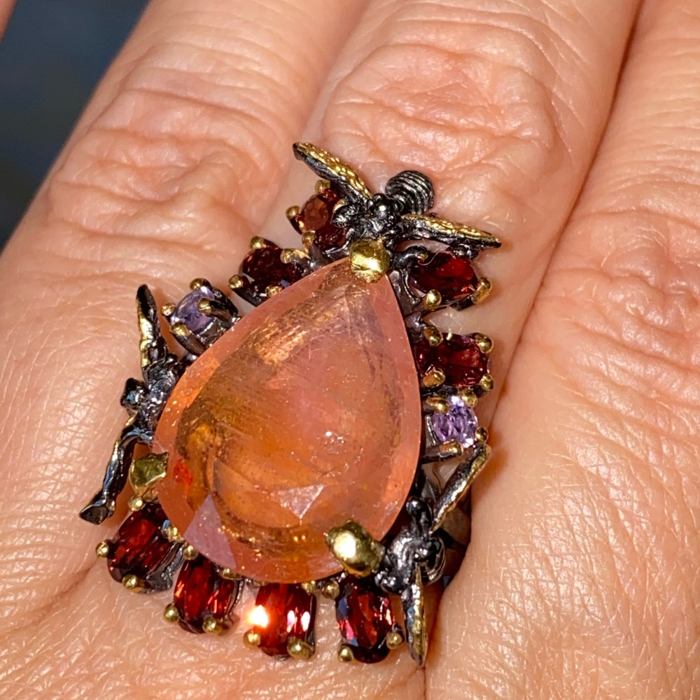 Exquisite Genuine Ruby Garnet Ring - image 4